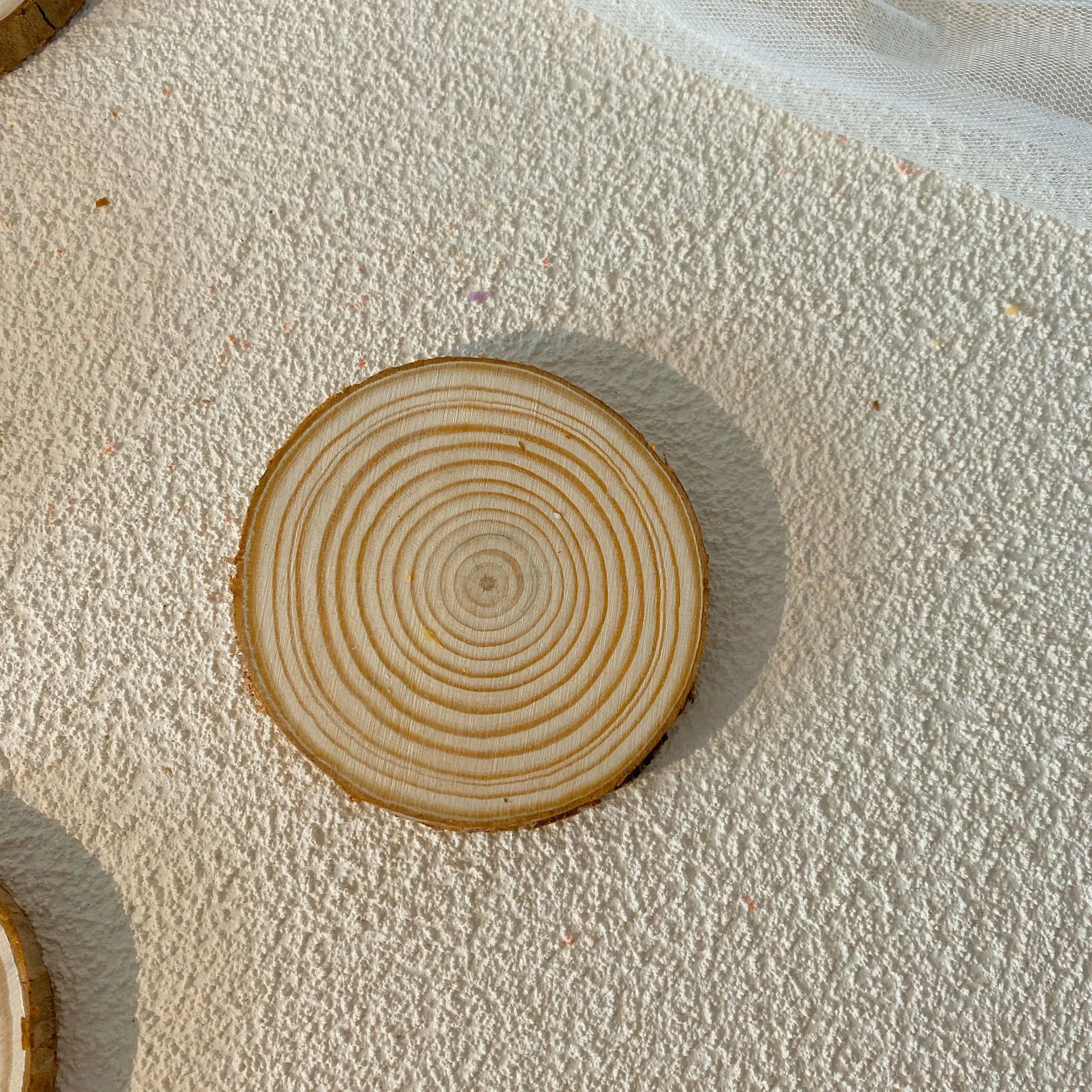 Natural Round Wood Coaster Slices 7-9cm Wooden Cup Mat Candle Mat