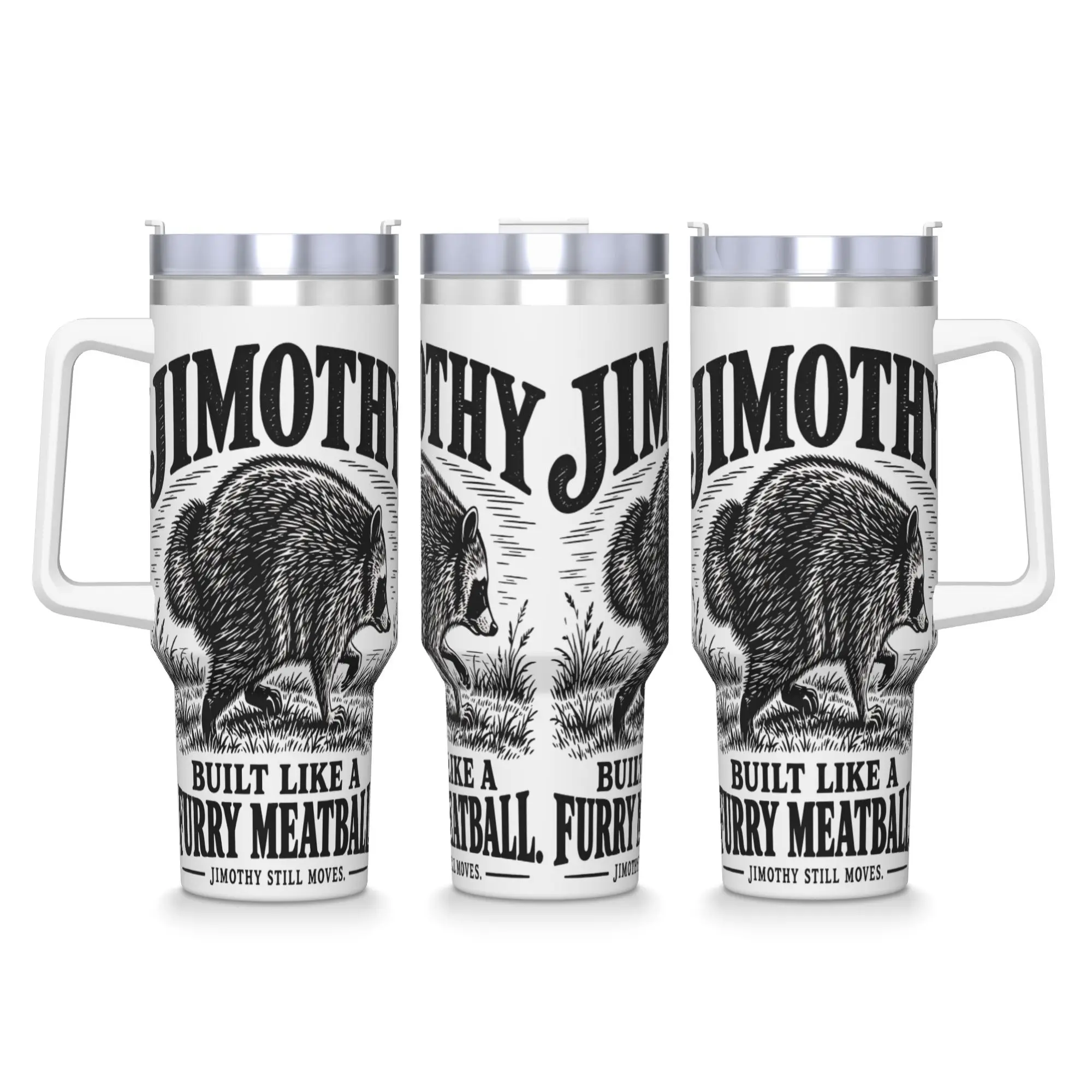 Jimothy the Furry Meatball Stainless Steel Tumbler  Beach Mugs Cup Large Capacity Thermal Cups Insulated Cold and Hot Tea Bottle
