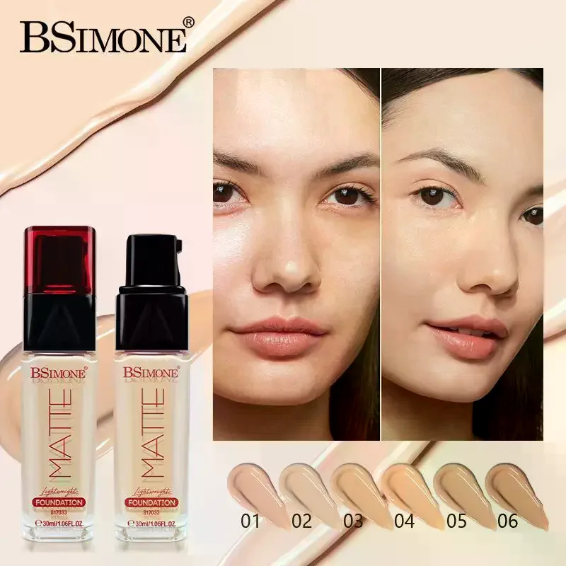 BSIMONE Multi-Use Foundation Long-lasting Matte Waterproof Oil Hight Full Coverage Highlight And Retouch Face Makeup For Women