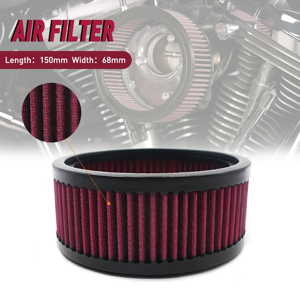 

Motorcycle High Flow Air Filter 6inch Round Cotton Gauze Intake Air Cleaner E-3226 For Harley Cafe Racer Bobber Custom