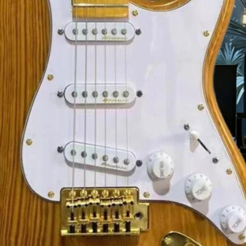 Gift Christmas Yellow Stripes STS Electric Guitar Mahogany Body Rosewood Fingerboard Free Shipping