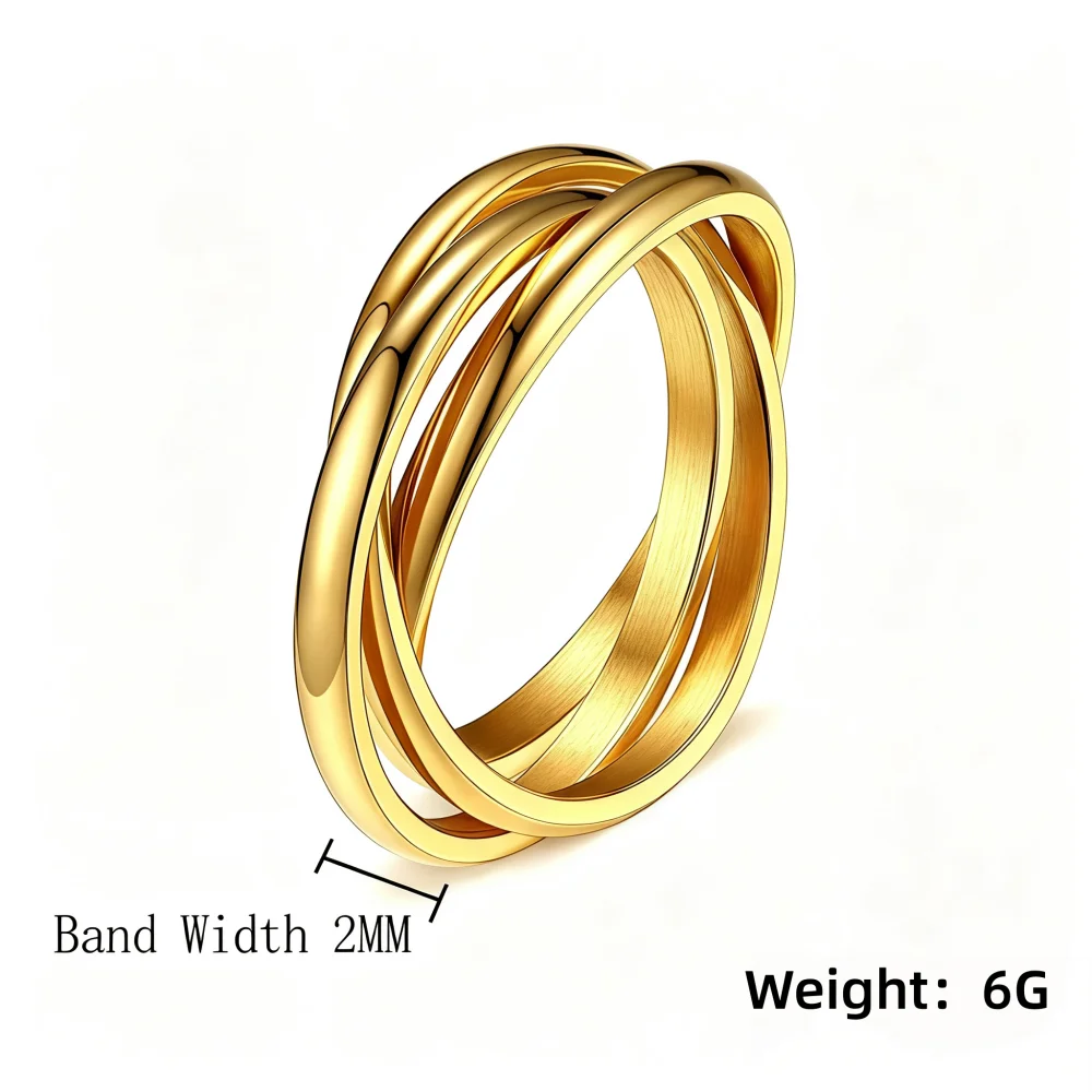 Anti Stress Anxiety Fidget Spinner Couple Rings Rotate Freely Jewelry for Men Women Stainless Steel Knuckle Ring Wedding Bague view 3