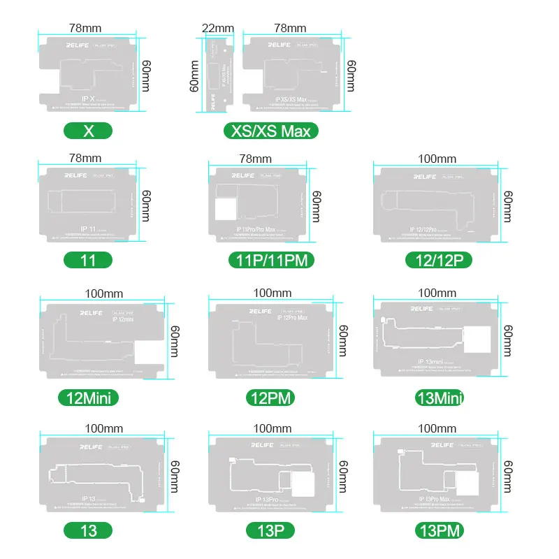NEW RELIFE RL-601T 14-in-1 Mid-Tier Motherboard Repair Fixture Set  for IPX-13P Mid-tier Motherboard Repair