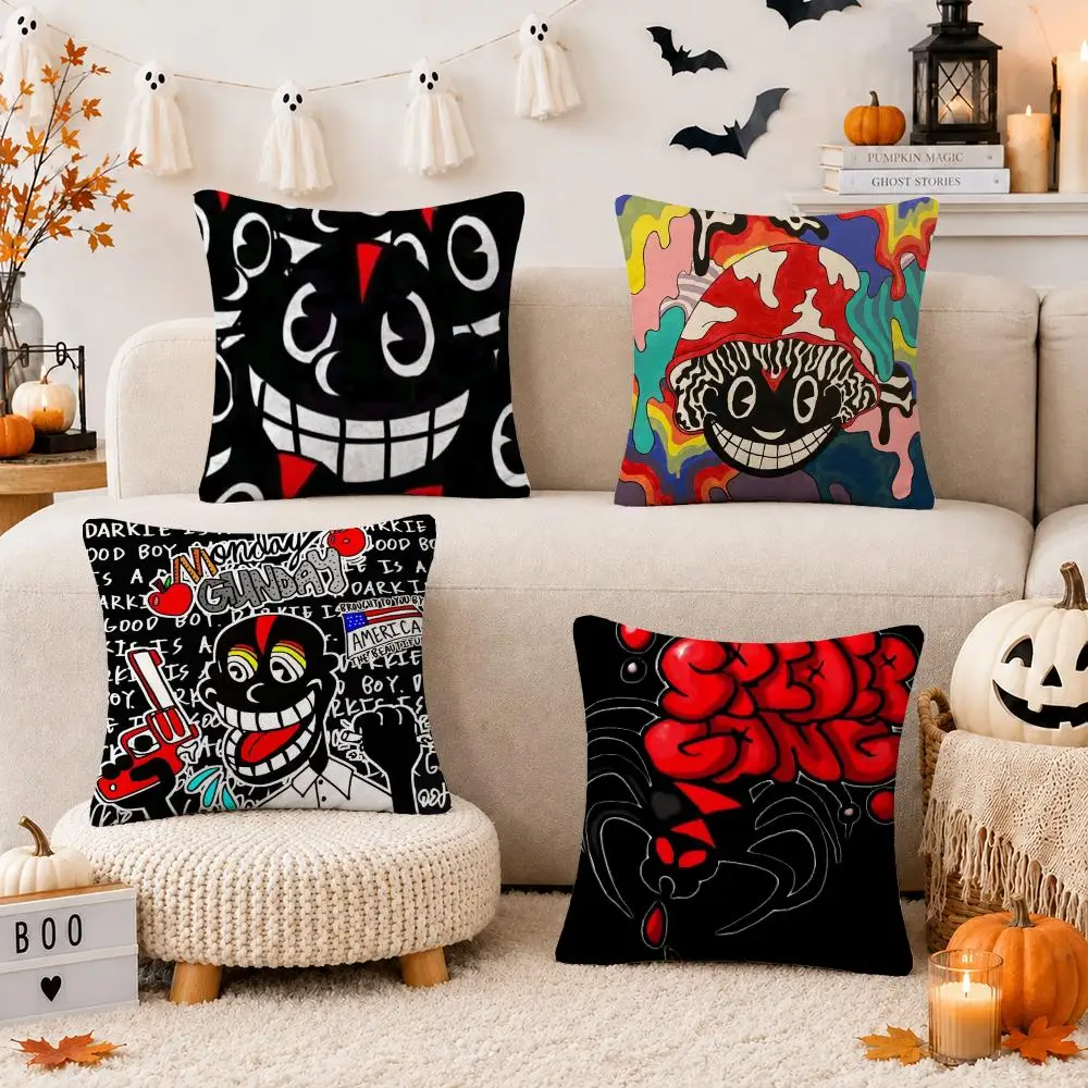 L-Lil D-Darkie Rapper Cushion Cover Throw Pillow Covers Decorative Cushion Covers for Sofa Living Room Halloween Decor