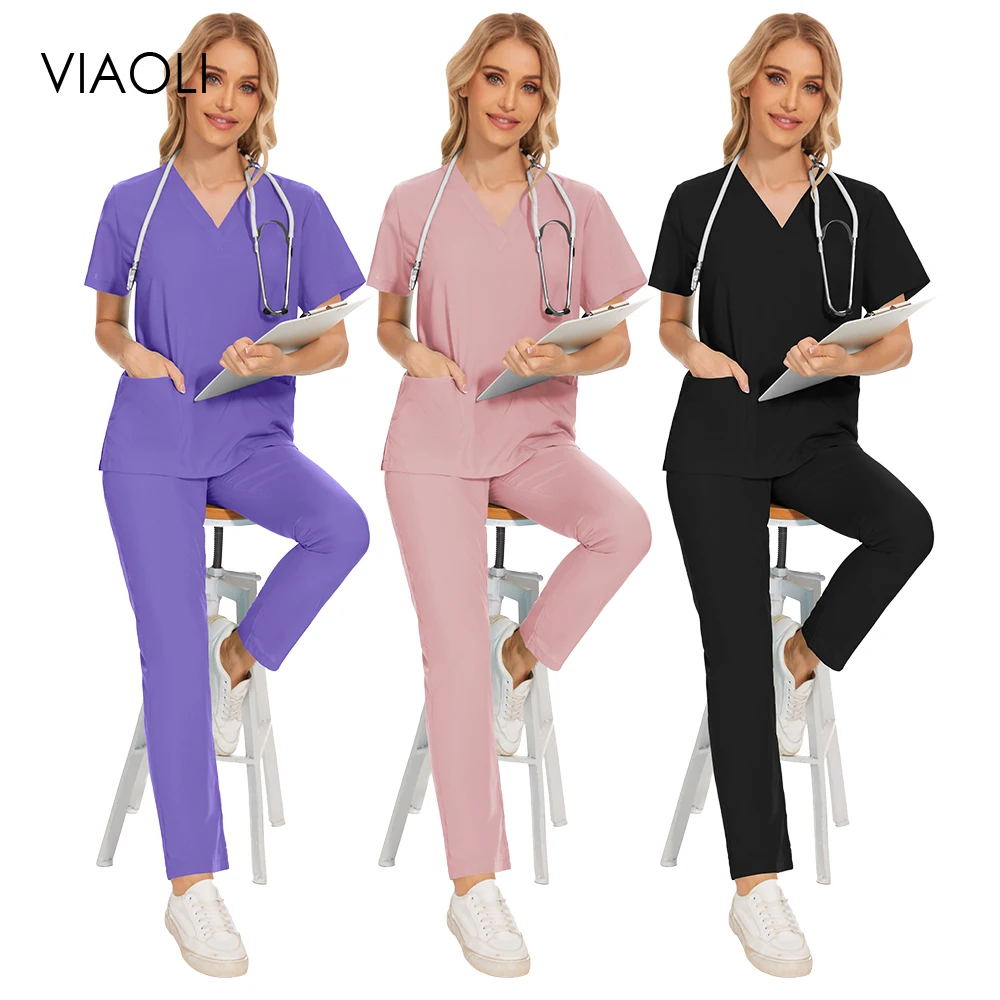 Uniforme quirúrgico de alta calidad para mujer, ropa de trabajo para enfermera, médico, clínica Dental, laboratorio