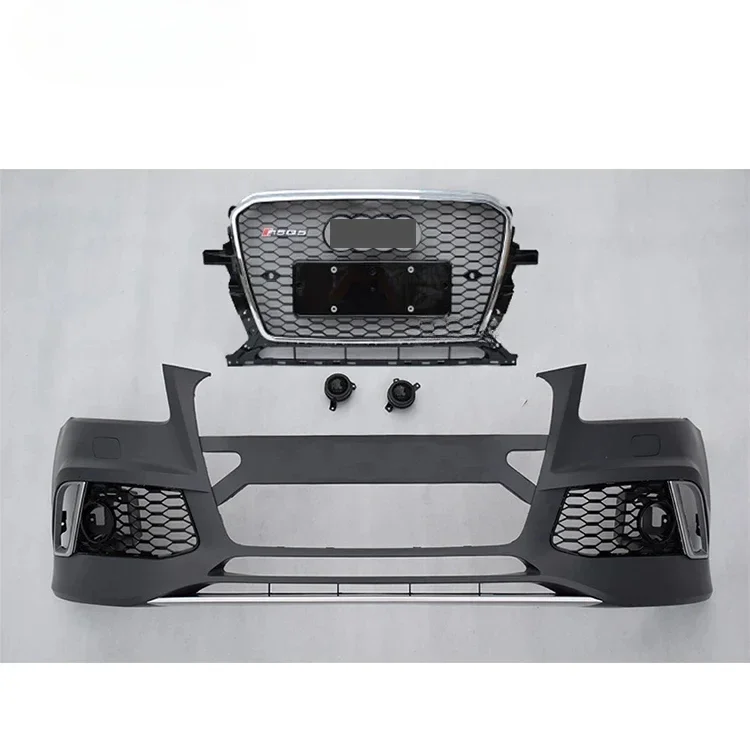 

Body Kits Front Bumper Car Bumper PP+ABS Mesh Grille Insect Nets Easy Installation Chrome and Black and Silver