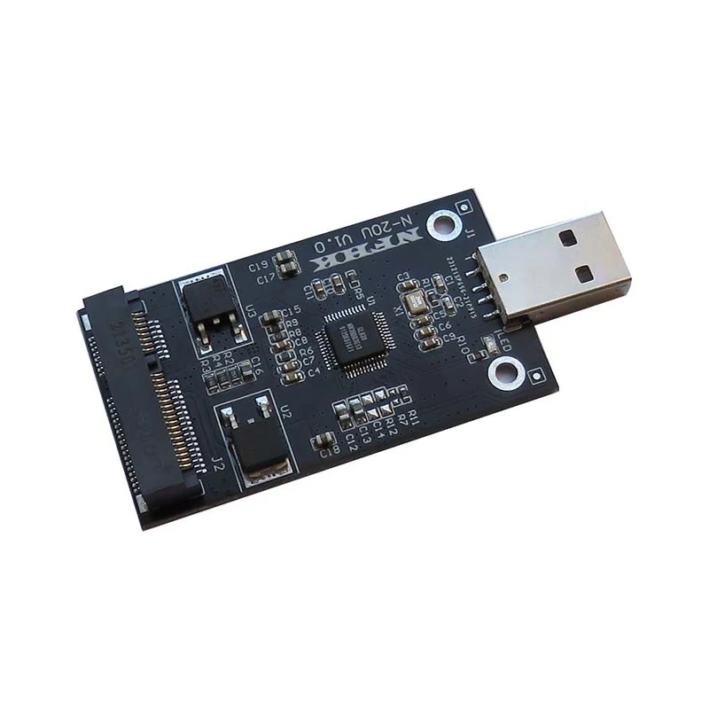 mSATA to USB Adapter mSATA External Case mSATA SSD to USB2.0 Riser Card Converter Board Suppor 30*50 m-SATA SSD Hard Disk for PC