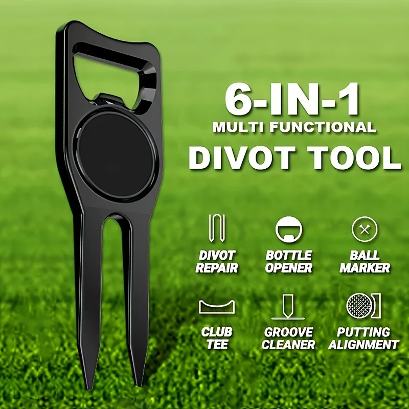 أداة إصلاح جولف ديفوت، زر منبثق قابل للطي، شفرة مفاتيح من الفولاذ المقاوم للصدأ وعلامة كرة جولف قابلة للفصل #3