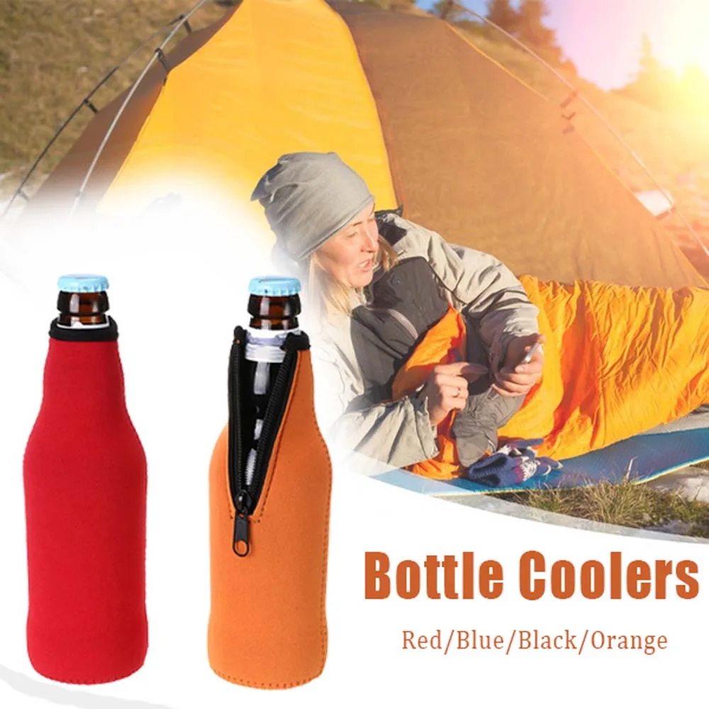 

330ML Travel Neoprene Beverage Zipper Insulated Bottle Coolers Wine-bottle Bag Protective Cover Bottle Holder