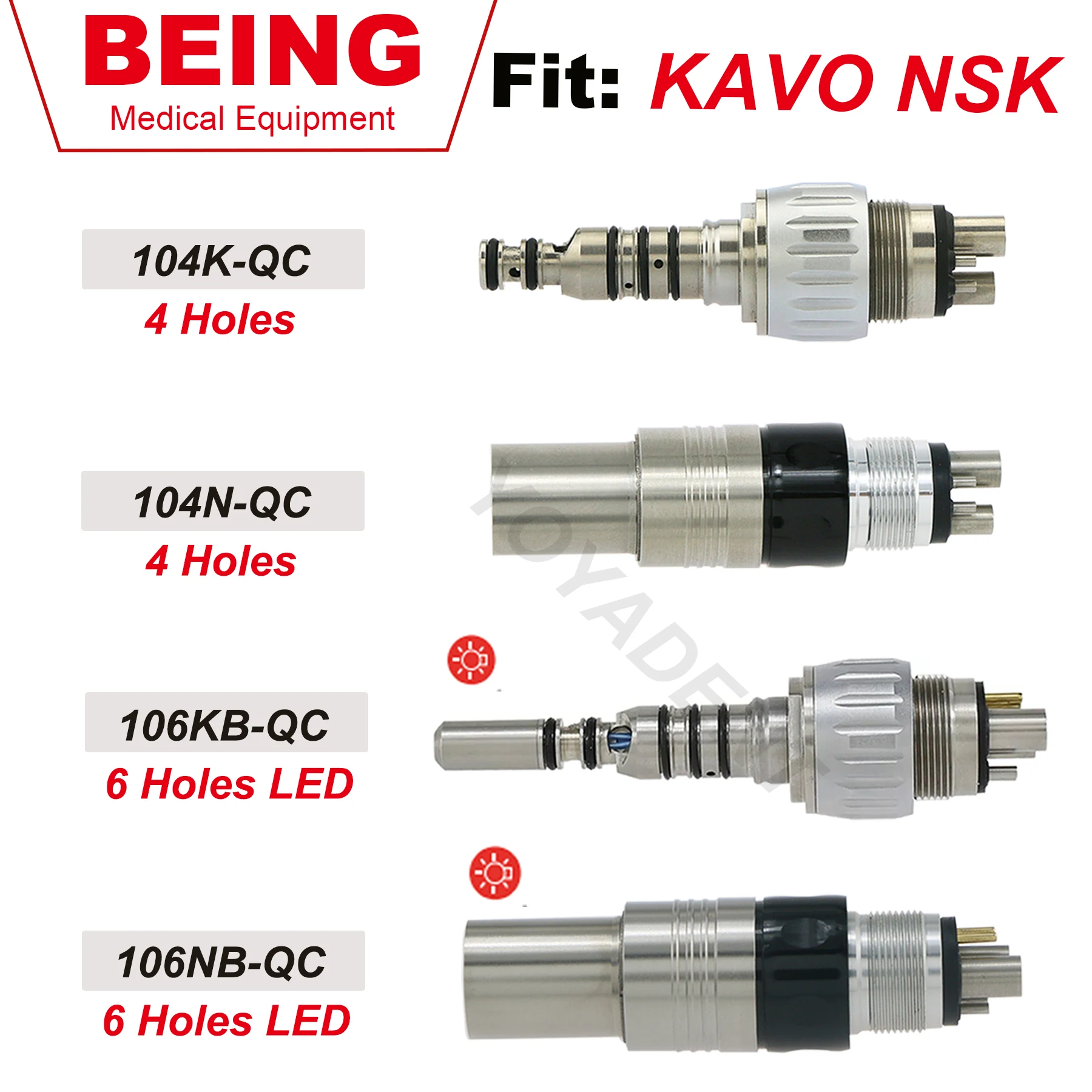 

BEING 4/6Holes Coupler Dental LED Quick Coupling Coupler For KAVO NSK Type Fiber Optic High Speed Handpiece Dentist Tools