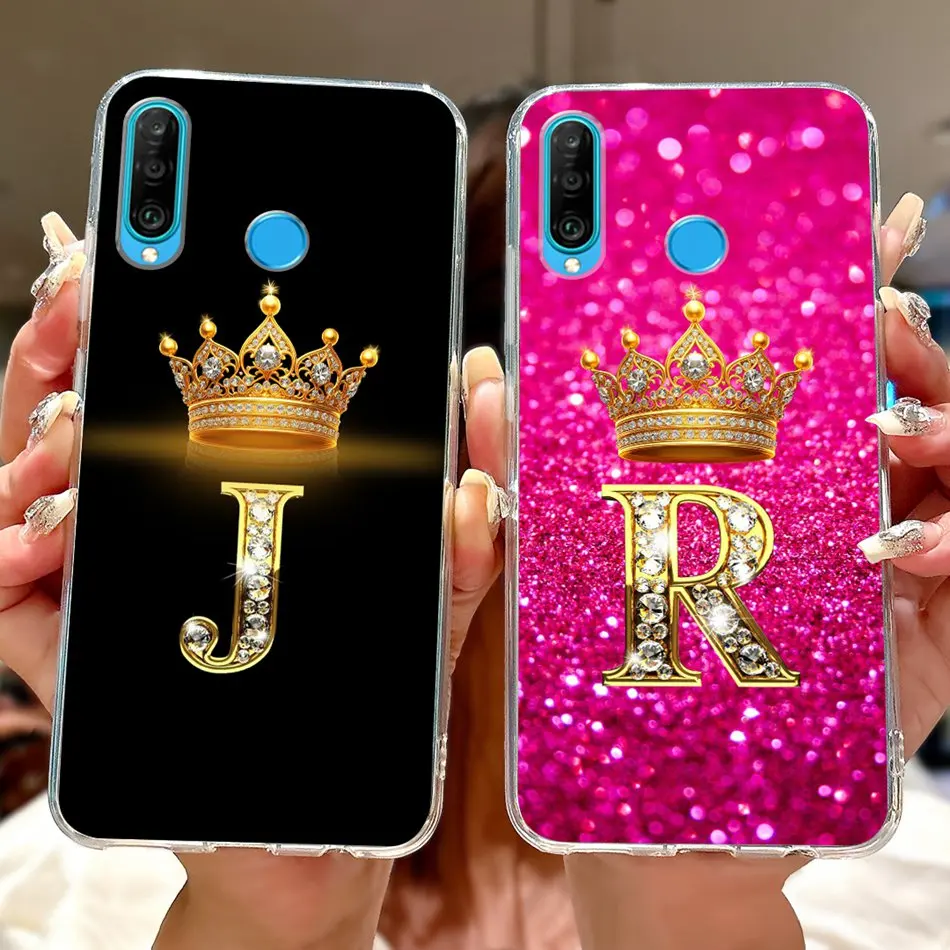 For Huawei P30 Lite Fashion Letter Phone Case For Huawei P30lite MAR-LX2 Soft Silicone TPU Cases