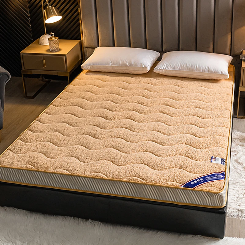 Lamb wool mattress household foldable soft tatami floor mat students dormitory Single sleeping pad sponge cushion mattress