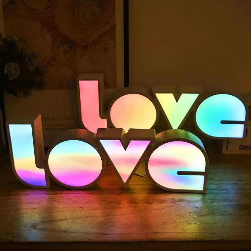 Romantic advertising LED light box room atmosphere light birthday gift bedroom bedside light color love night light USB charging