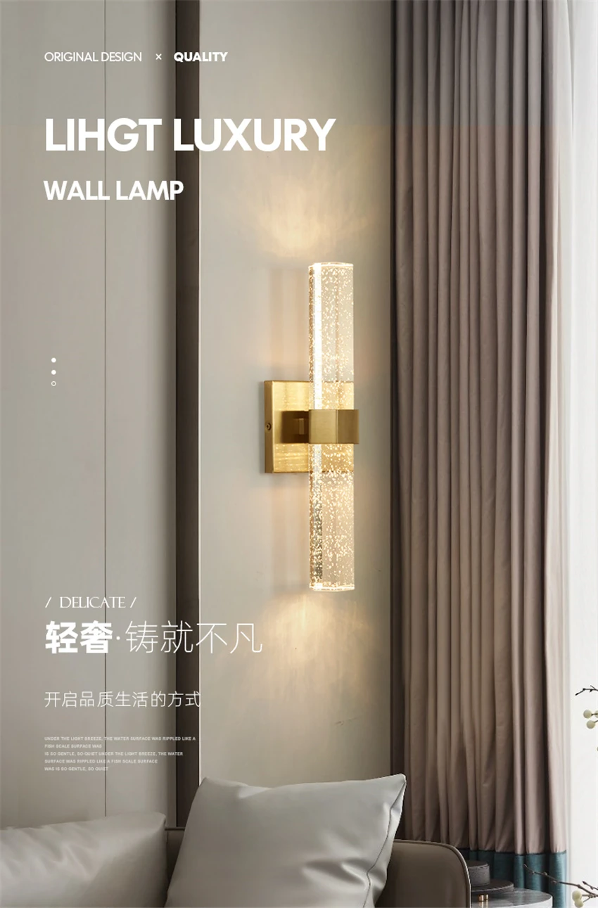

Modern Luxury Crystal Bubble Wall Lamps Living Room Background Lighting Fixture Bedroom Bedside Dining Room Simple Wall Lights