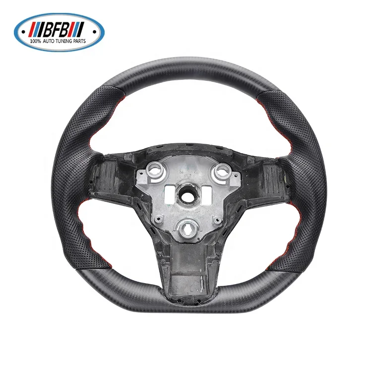 For Tesla Model 3 Carbon Fiber Steering Wheel Customized Steering Wheel Colorful Carbon Steering Wheel