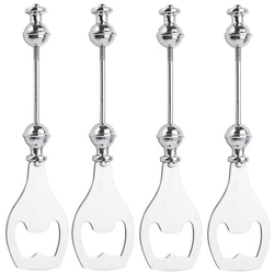 4 Pack DIY Beaded Beer Opener Metal Bottle Opener Decorative Beaded Bottle Opener For Bartenders Kitchen Tool Easy Install