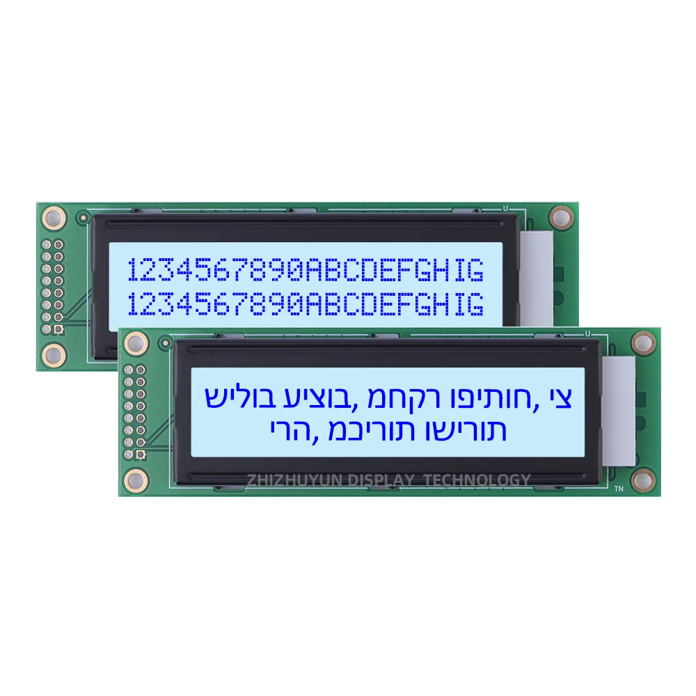 그레이 필름 및 블랙 문자 포함 히브리어 LCD 모듈, 5V 및 3.3V 옵션, 20x2, 20X2 2002 전압, 2002A