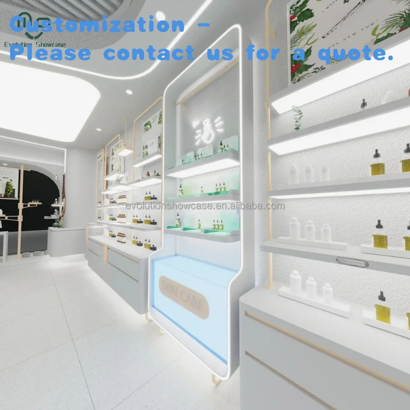 

custom.Cosmetic Shop Display Shelf Durable Cosmetic Display Counter Makeup Store