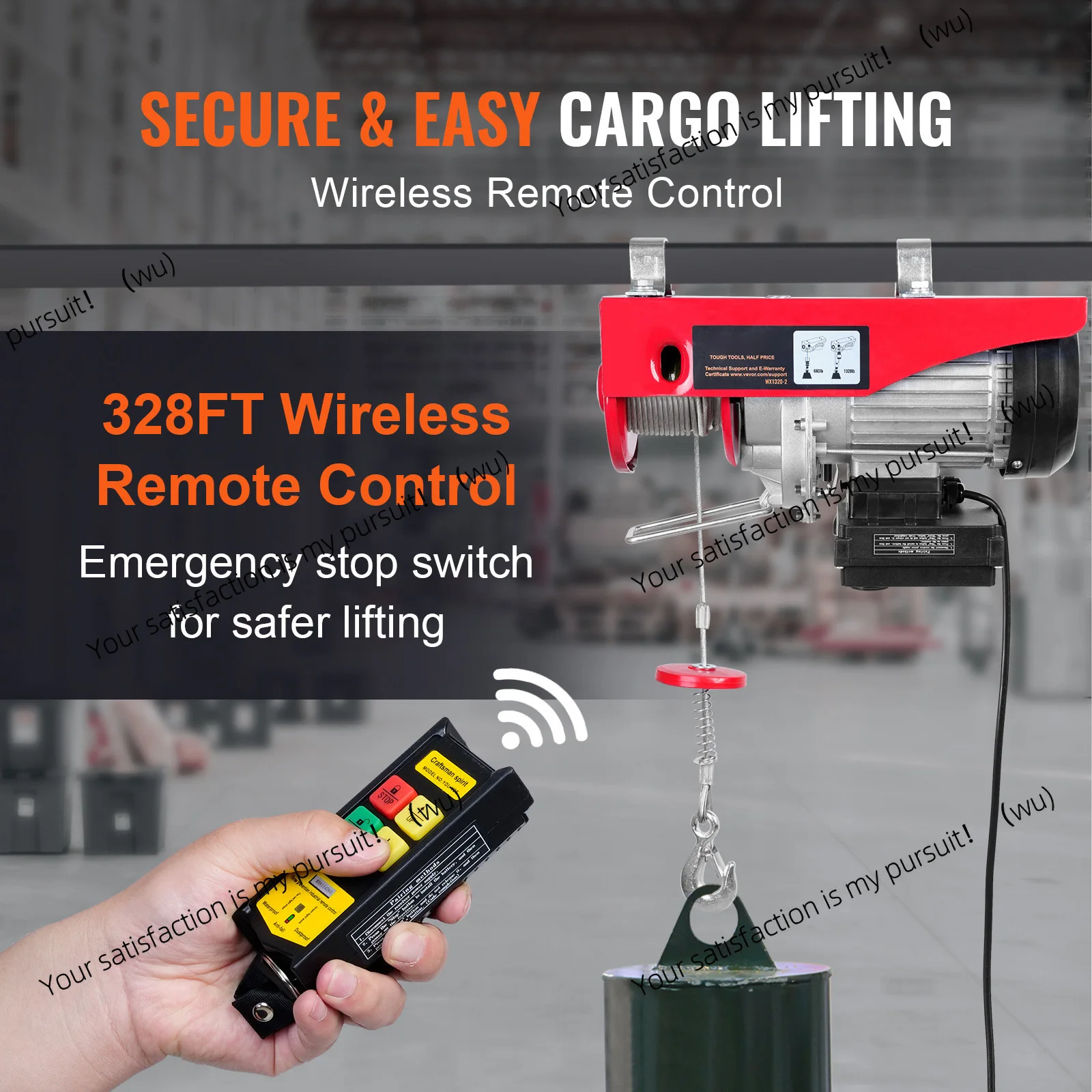 ZOCI/400-1000kg electric crane sling winch, suitable for boat car garage elevators with wired remote control lifts