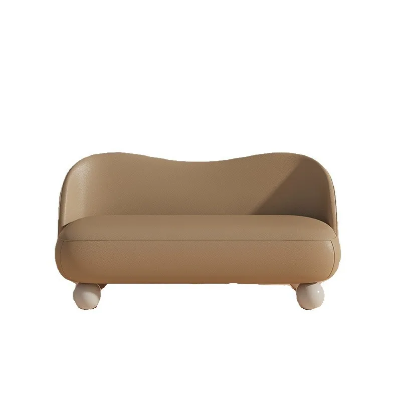 Apartment Internet celebrity small, French retro double leather, bedroom small sofa chair, medieval style