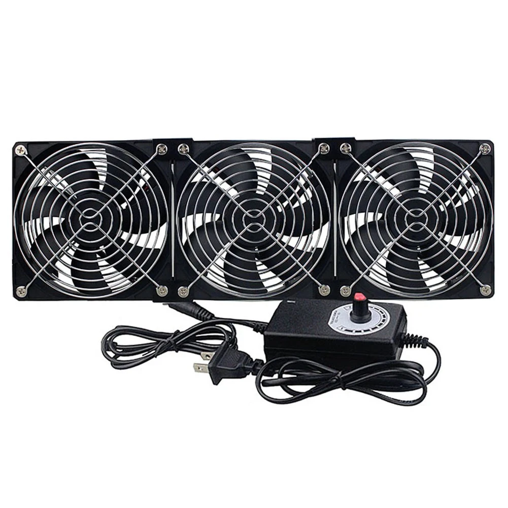 1x 12cm 2700RPM Cooling Fan With Controller Chassis Workstation Cabinet Radiator Cooler Fan With Metal Mesh Covers