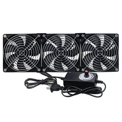 1x 12cm 2700RPM Cooling Fan With Controller Chassis Workstation Cabinet Radiator Cooler Fan With Metal Mesh Covers