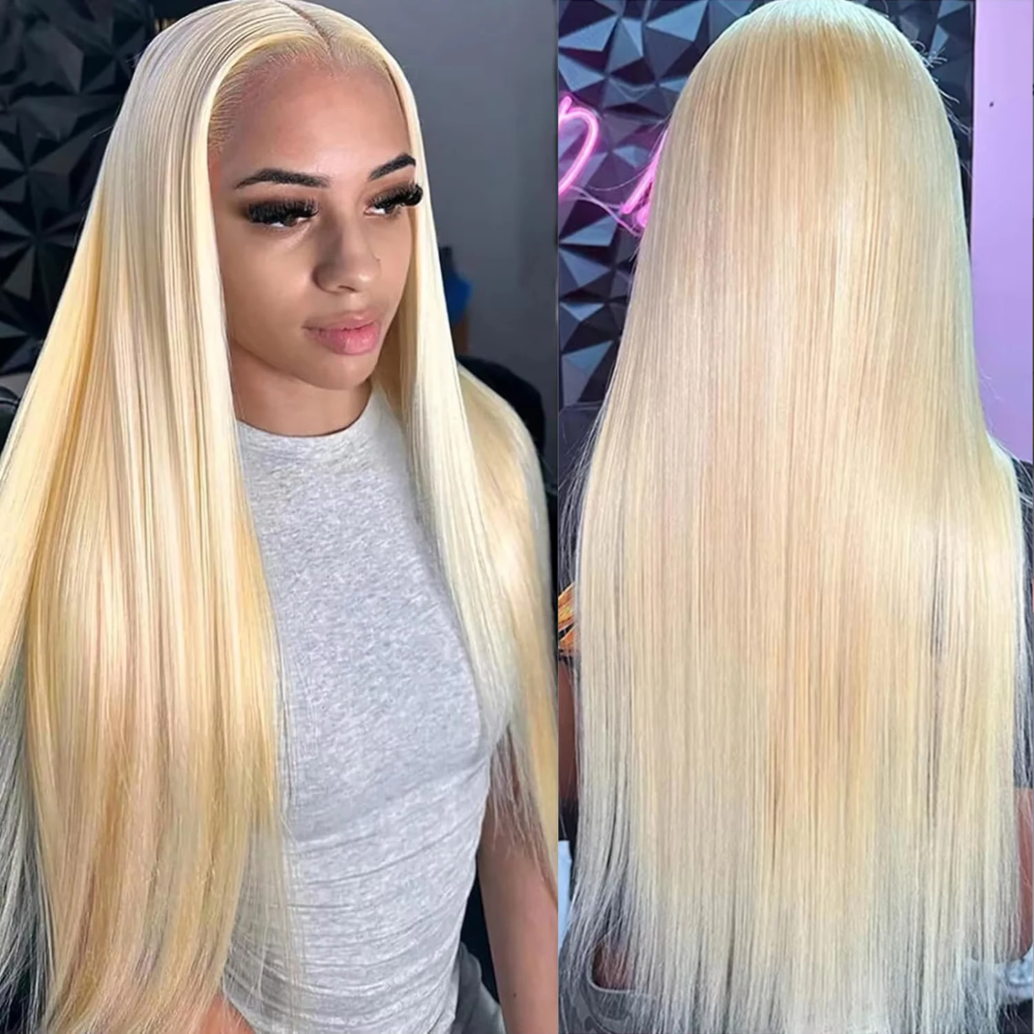 Peruka blond prosta, gęstość 220, 13x6 HD transparentna, peruka typu lace frontal 613, 36 cali, 13x4 brazylijska prosta peruka z włosów ludzkich 100% dla kobiet