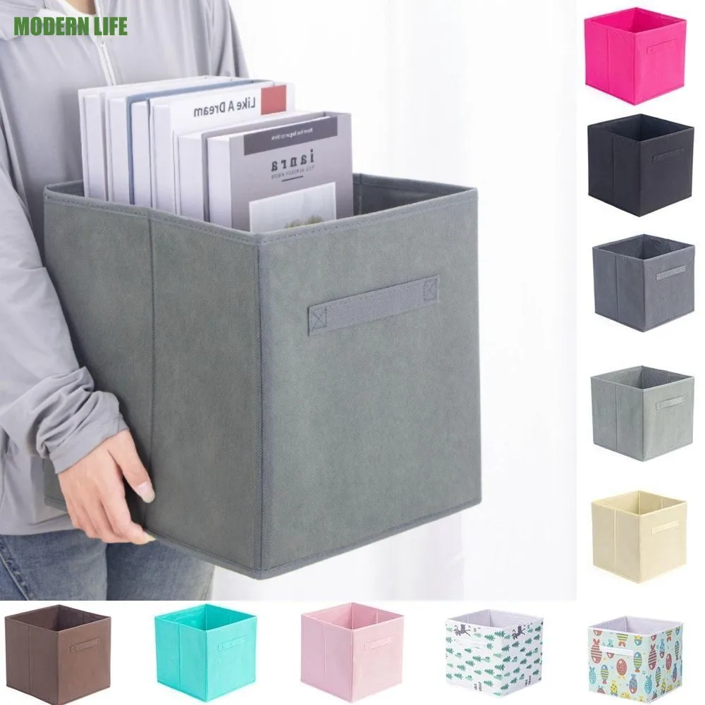 Collapsible Cube Storage Bin Non Woven Fabric Storage Box Home Organizer Drawer Kid Toy Storage Cabinet Drawer Organization