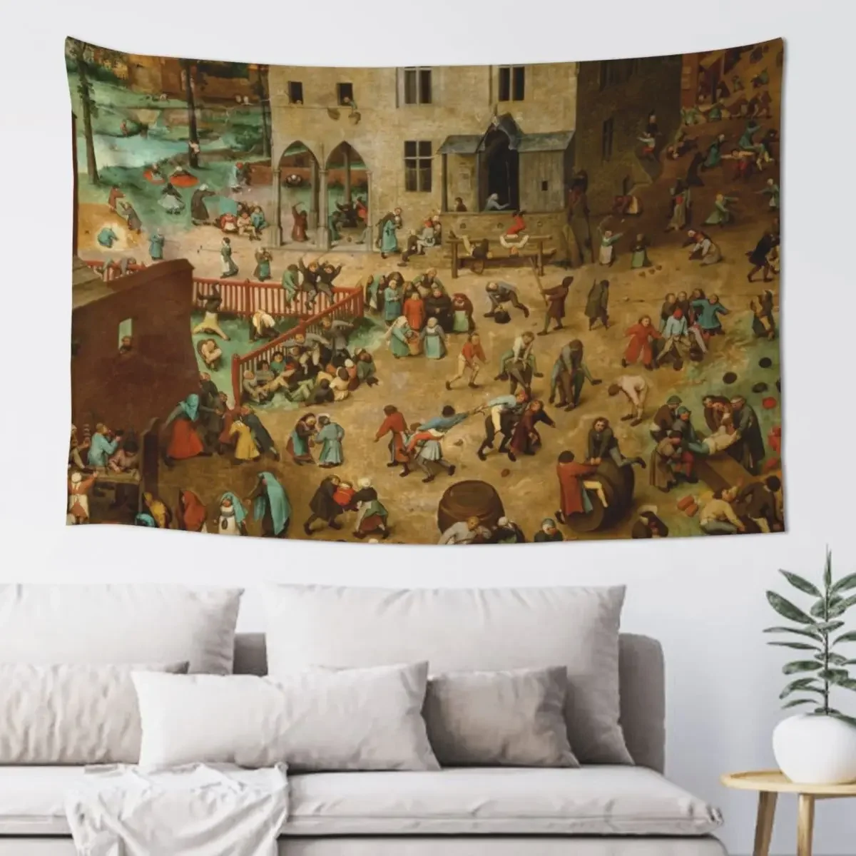 

Children's Games - Pieter Bruegel the Elder Tapestry Outdoor Decor Decoration Room Room Aesthetic Decor For Room Tapestry