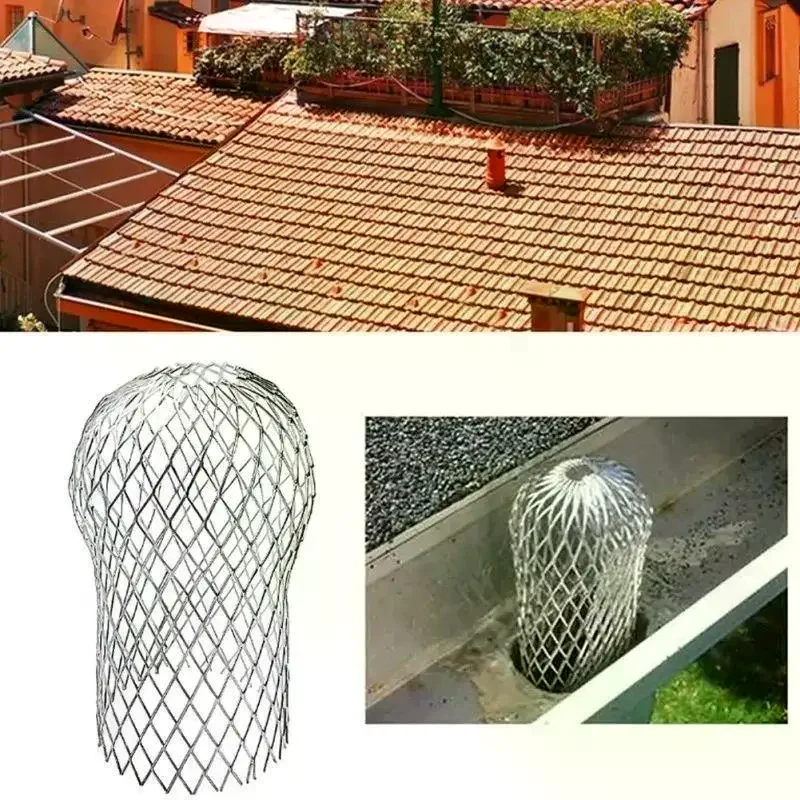 1/4Pcs Drain Pipe Filter Net Cover Anti Clogging Gutter Strainer Metal Mesh Guard For Rainwater Sewer Roof Drainage System
