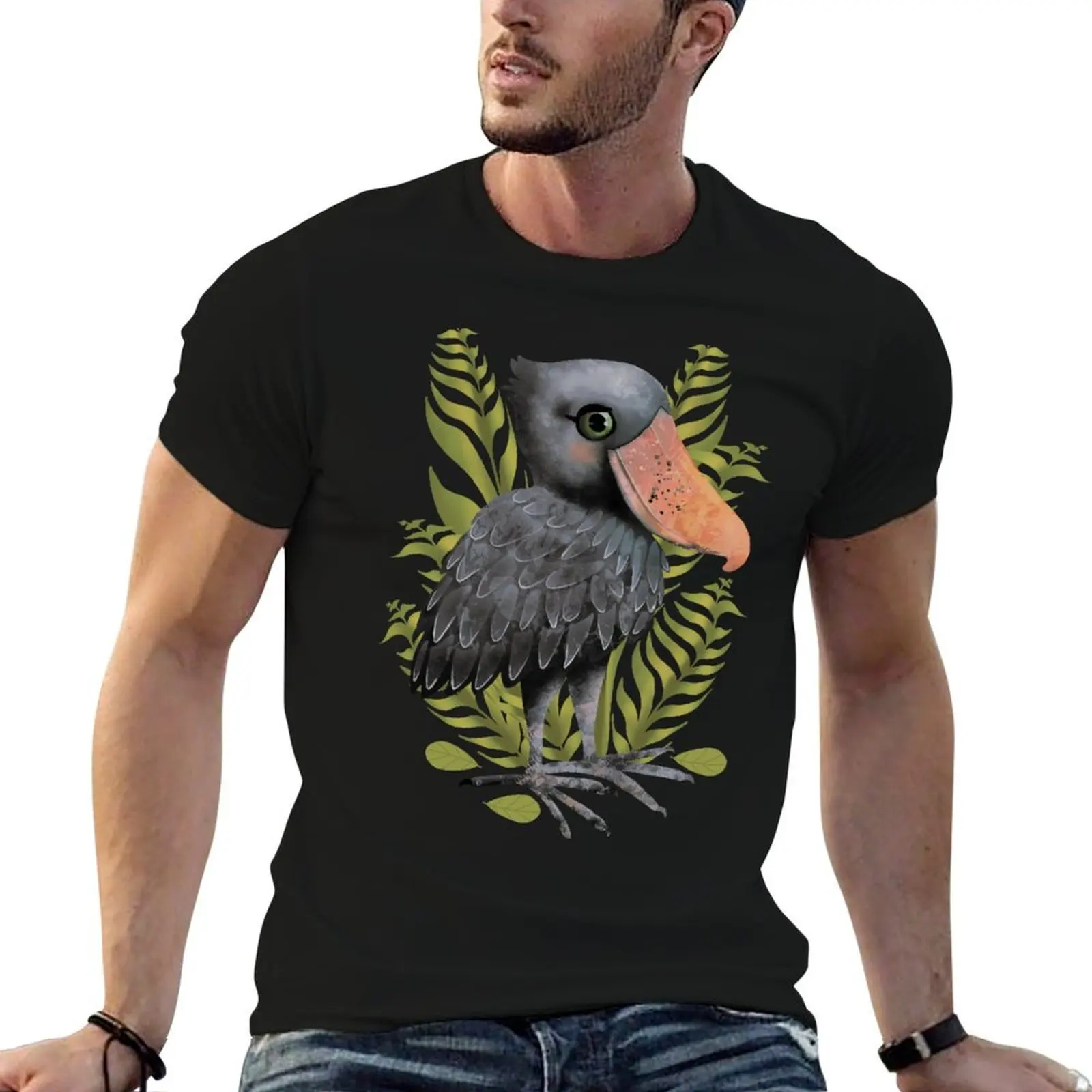 

shirt cotton t t Shoebill casual Stork T-Shirt man men funny man shirts shirts heavy cotton for t