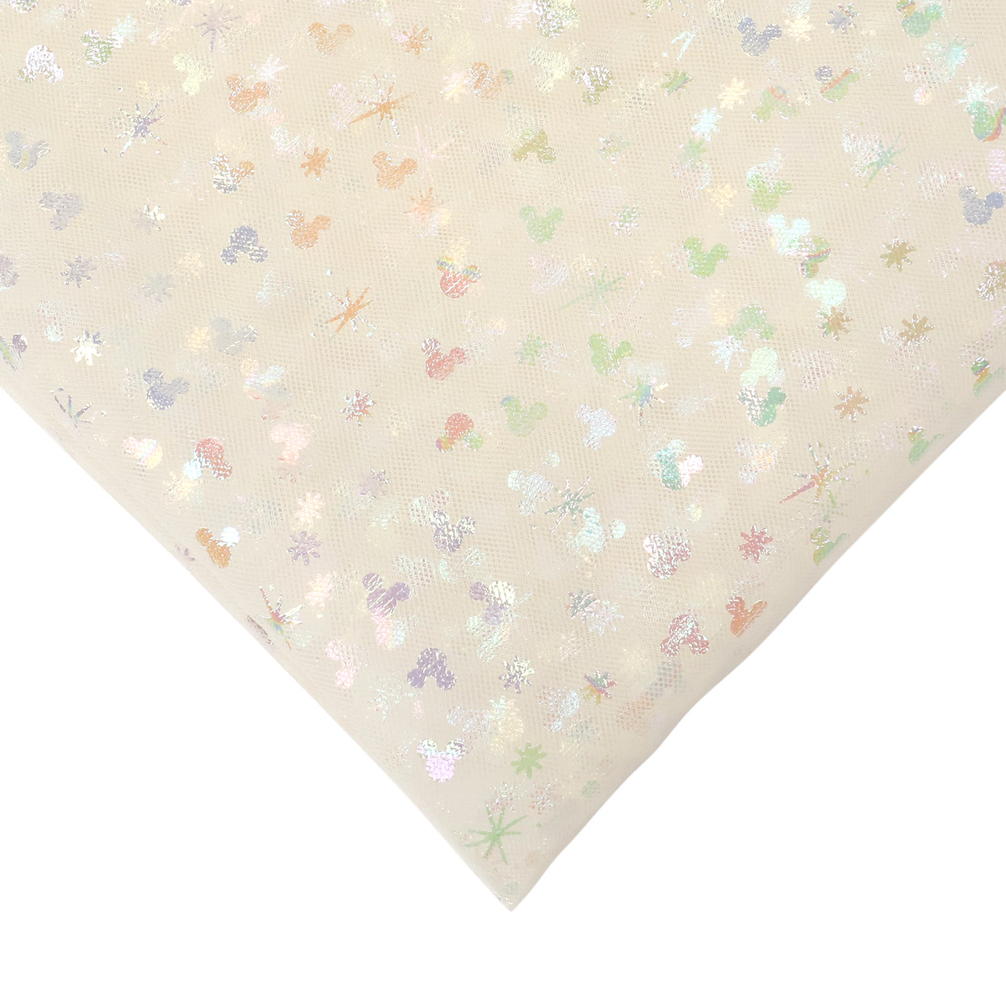 50x130 سنتيمتر قزحي الألوان ديزني ميكي احباط تول شبكة النسيج DIY بها بنفسك الملابس توتو فستان الزفاف ديكور الأورجانزا الحرف الخياطة النسيج