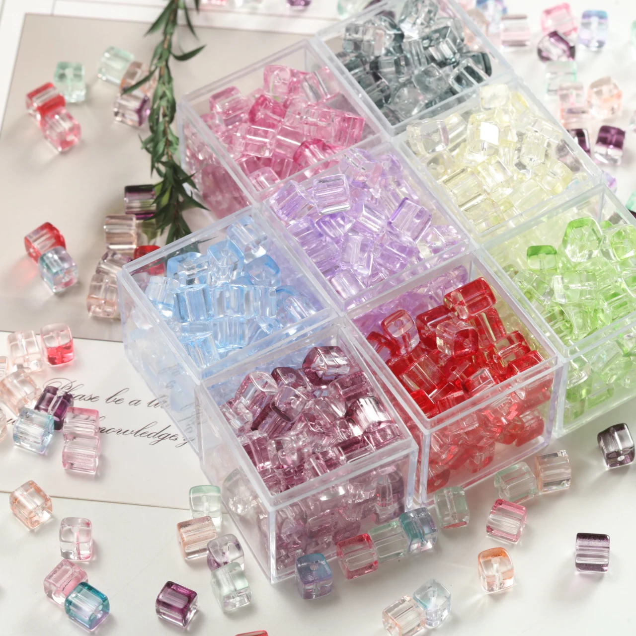 30/240pcs/Lot 7mm Crystal Square Glass Bead Faceted Exquisite Beads for Jewelry Making DIY Charms Bracelet Necklace Accessories