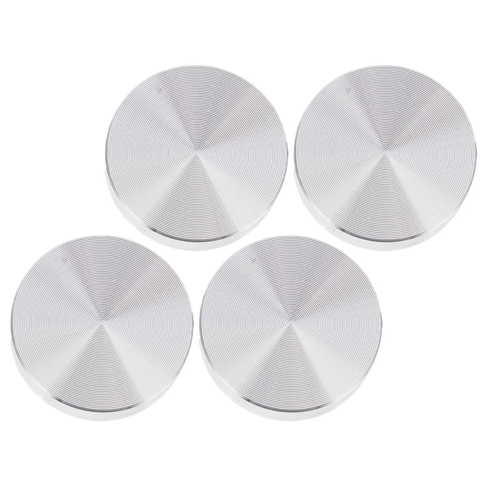 Adaptateur de gâteau rond solide en aluminium, disque en alliage d'aluminium, vitrine pour table à thé, dessus en verre métallique, tampons coordonnants, 4 pièces