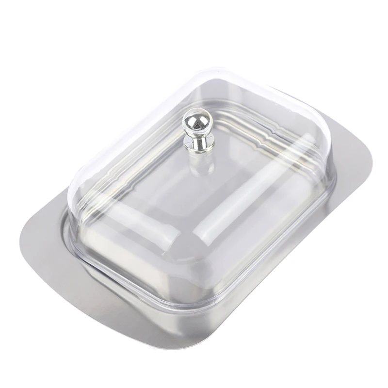 1 قطعة حاوية علب طبق الزبدة صينية تخزين خبز الجبن مع غطاء شفاف