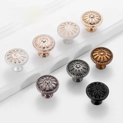 Retro Red Bronze Kitchen Cabinet Knobs Cupboard Door Zinc Alloy Handles Vintage Wardrobe Furniture Handle Drawer Pulls