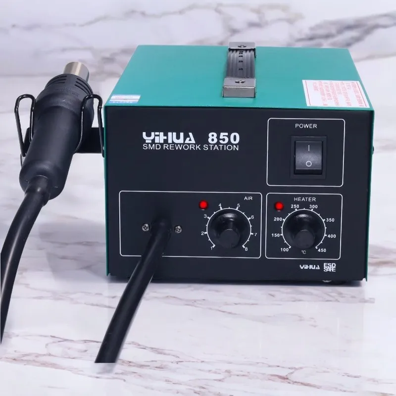 YIHUA 850 600W hot air gun for repair cellphone machine bga rework station 100°C~450°C adjustable 110V/220V