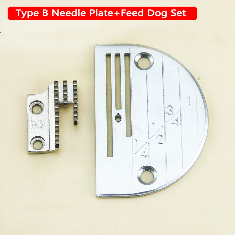 JACK Type B 3-Row Needle Plate and Feed Dog Set for Computerized Lockstitch Machine, Universal Industrial Sewing Machine Parts