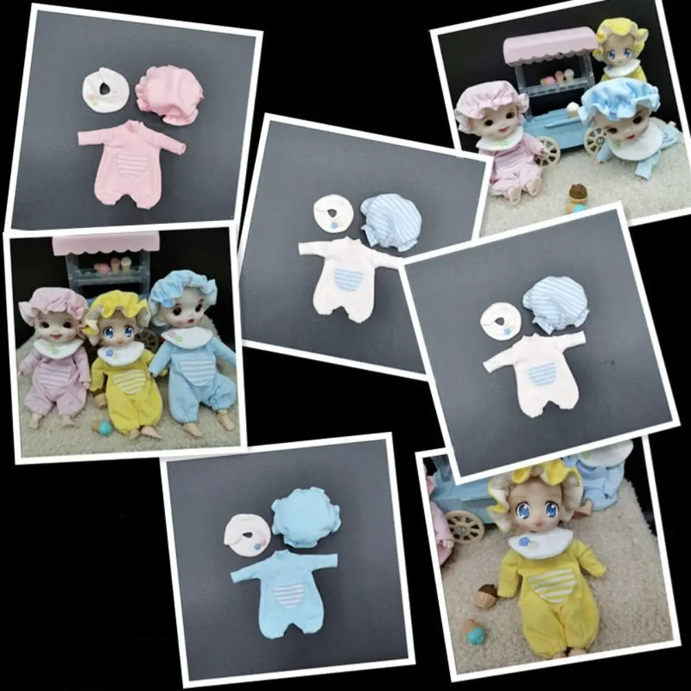 Prezent dla dziewczynek Onesie OB11 ubranka dla lalki ręcznie robione domek do zabawy lalka pełzający garnitur tkaniny Kawaii Obitsu 11 ubrania DIY zabawki