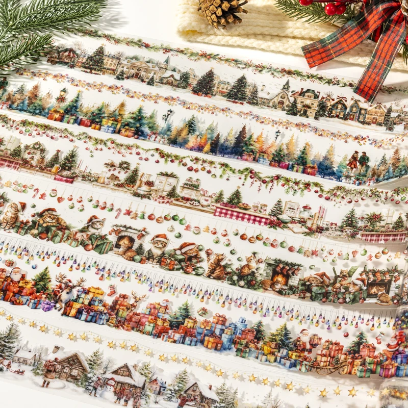 65mmx2m christmas day Series seal PET tape Decorative Retro Masking tape Diy Diary Stationery Scrapbooking Material Stickers ﻿