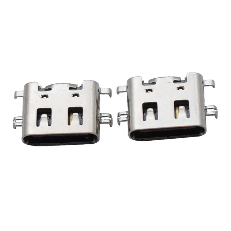 10pcs Type-c 6Pin single row pin sinking board 0.8/1.6 four pin plug-in board high current female seat horizontal USB Connector