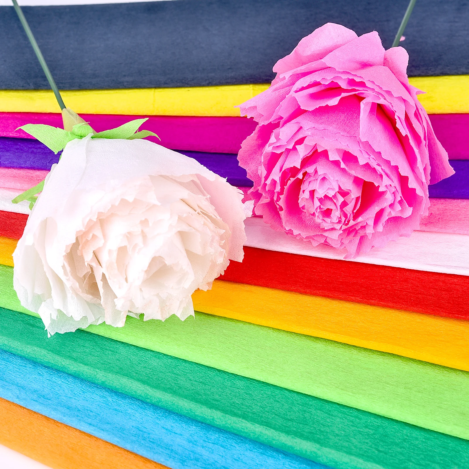 10sheets/Pack 50x70cm Colored Crinkled Crepe Paper Roll Origami Craft DIY Flowers Decoration Gift Wrapping Paper Craft