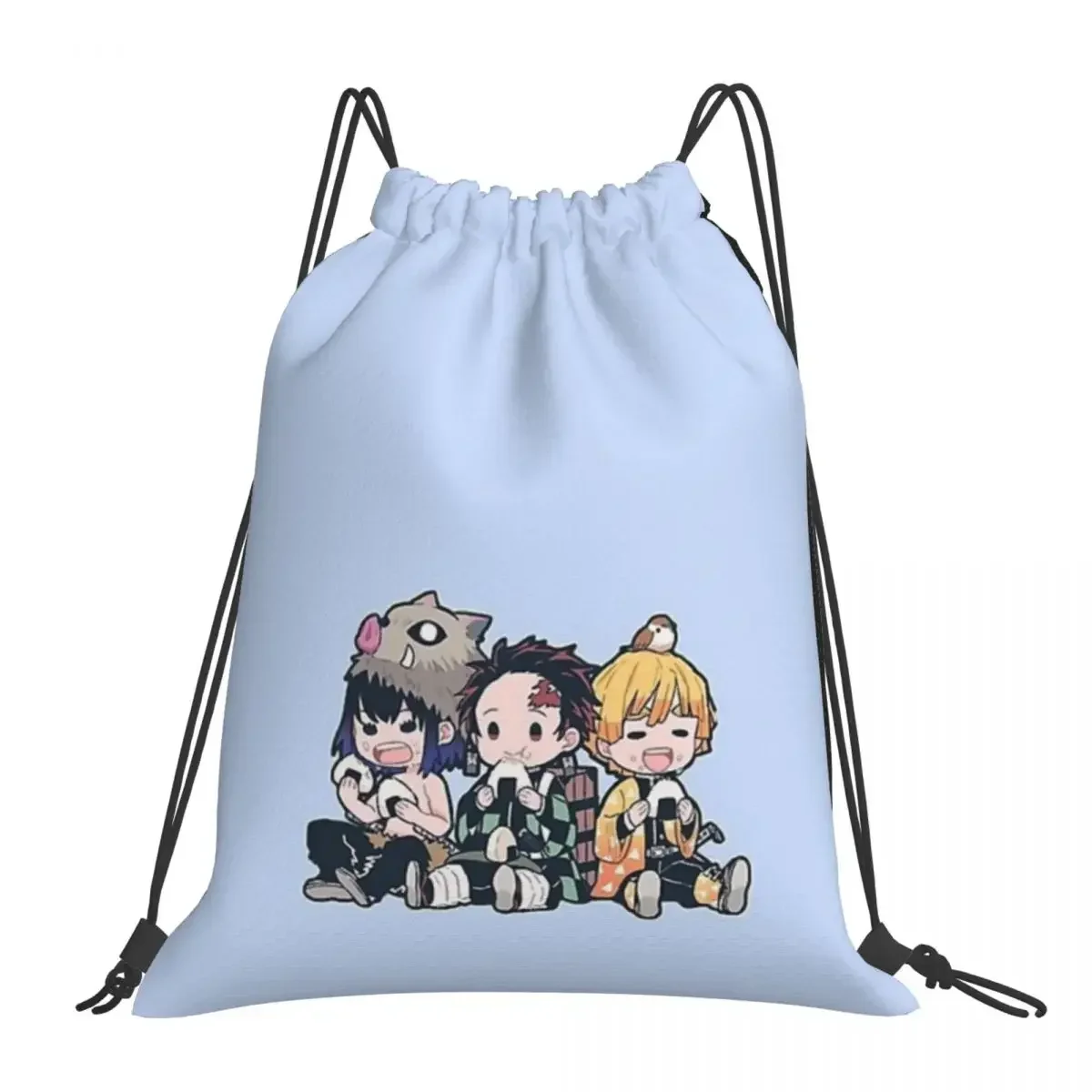 Anime Demon Slayer Kamado Tanjirou zaino portatile con coulisse borse con coulisse borsa sportiva tasca borsa per libri per uomo donna