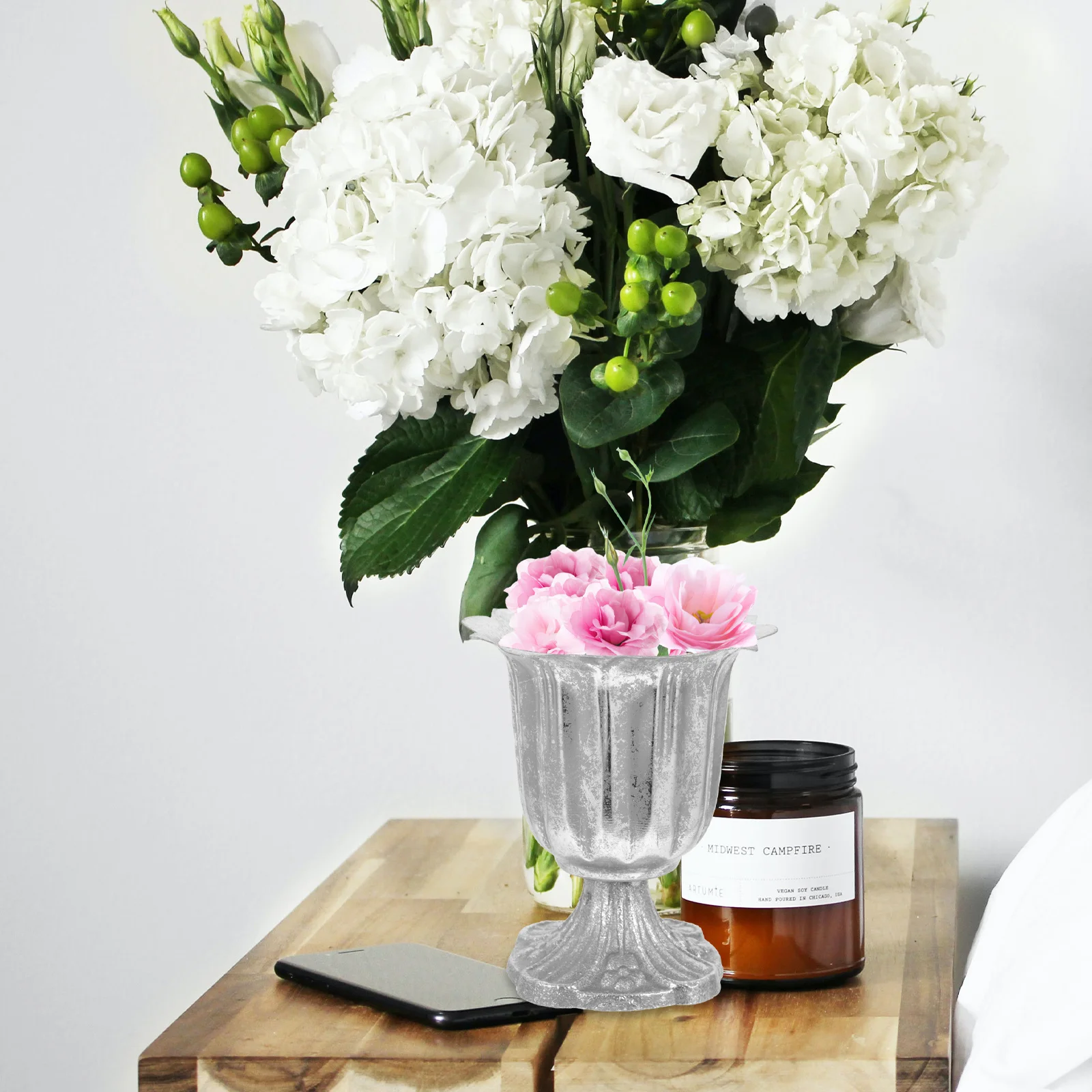 

Roman Column Planter Iron Flower Pot Vintage European Style Wedding Garden Home Decoration Wedding Roman Flowerpot