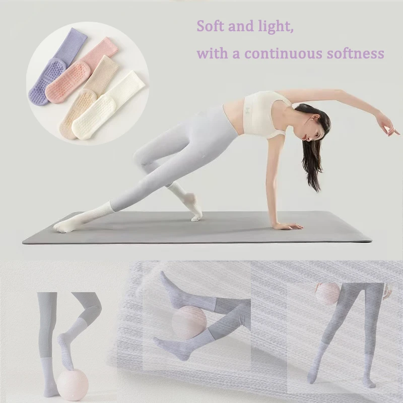 

Fitness yoga socks Pilates women's long socks high stretch sports socks casual mid tube socks silicone socks