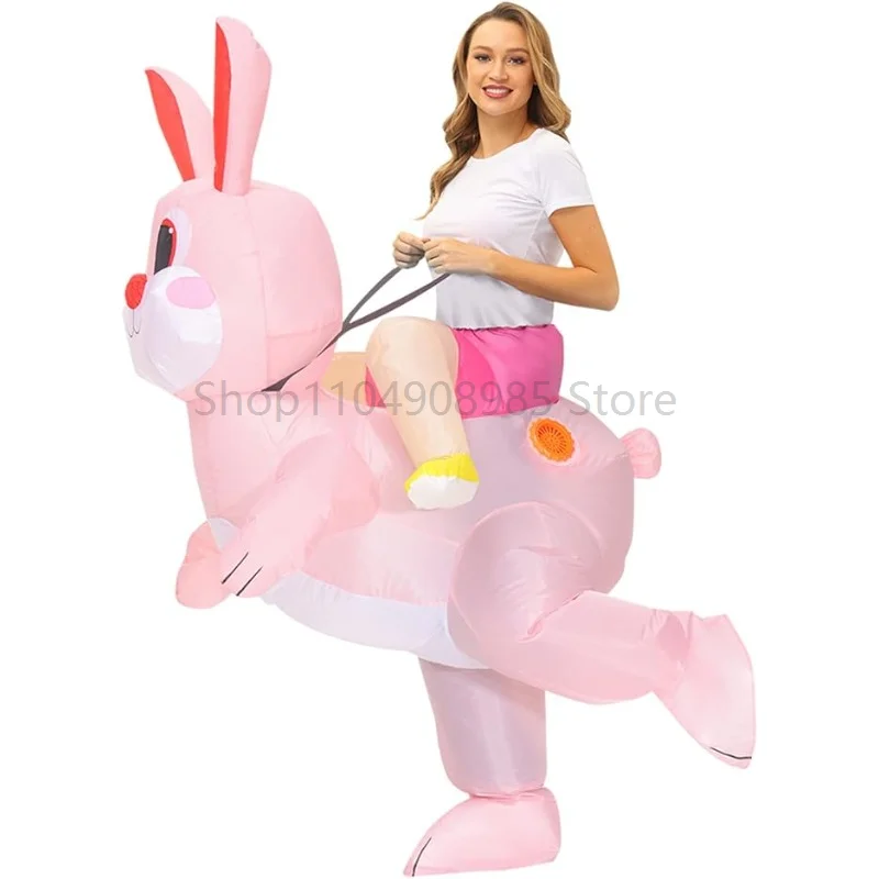

Inflatable Halloween Bunny costume Adult playing Rabbit Mascot dress Up Masquerade Party Halloween set