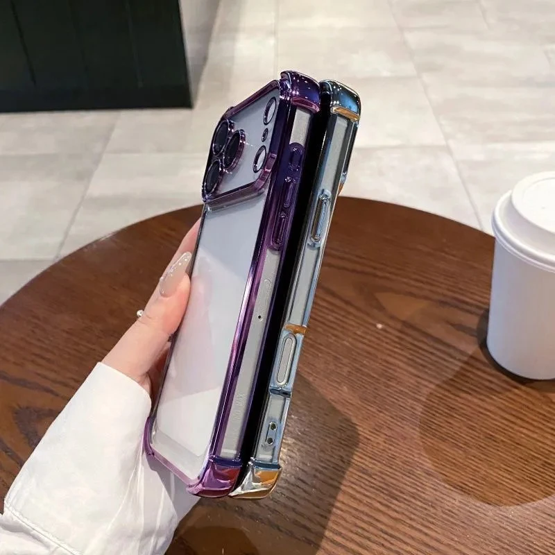 Funda de teléfono chapada para Samsung S26 S25 S24 S23 S22 S21 S20 FE Note20 Edge Plus Ultra 4G 5G Airbag anticaída