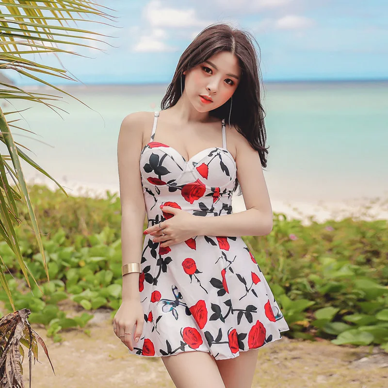 

Summer Women Swimwear Floral Printed One Piece Swimsuit V-neck Backless Beach Swimwear Push Up Bathing Suits Women 2023