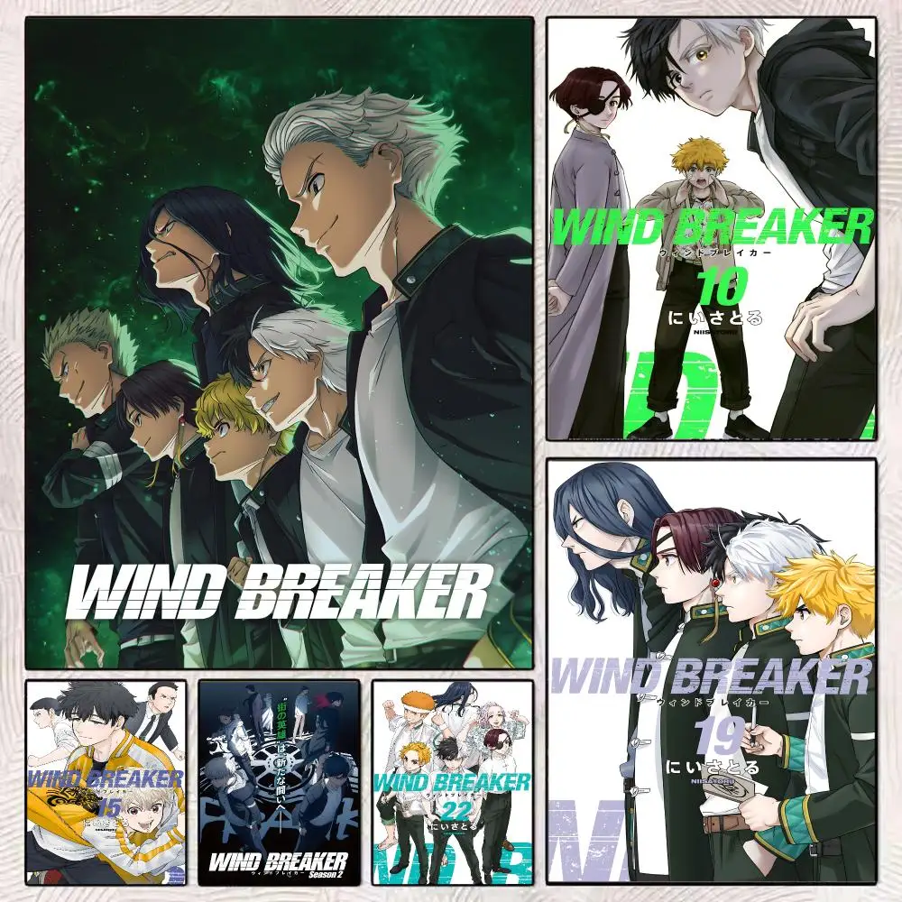Affiche sur toile de calligraphie et de peinture de style anime Wind Breaker, imperméable, pour la décoration de la maison, du salon, de la chambre à coucher et du bar.