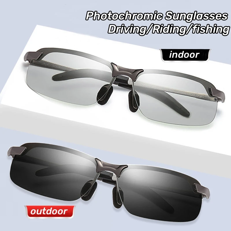 

2025 Photochromic Polarized Sunglasses UV400 Day Night Vision Men Outdoor Sport Eyewear Driving Riding Color Change Eyeglasses